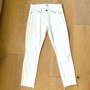 Paige crop denim white size 28